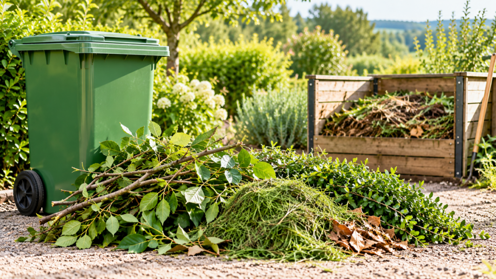 Déchets verts à recycler : branches, feuilles et tontes de pelouse